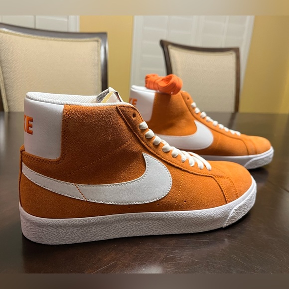New Nike Blazer Mid SB Brick Orange White Sneaker Shoes Size US 9 - Picture 9 of 14